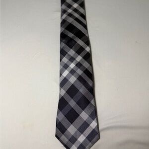Alfani Men's Black and Gray Plaid Tie
